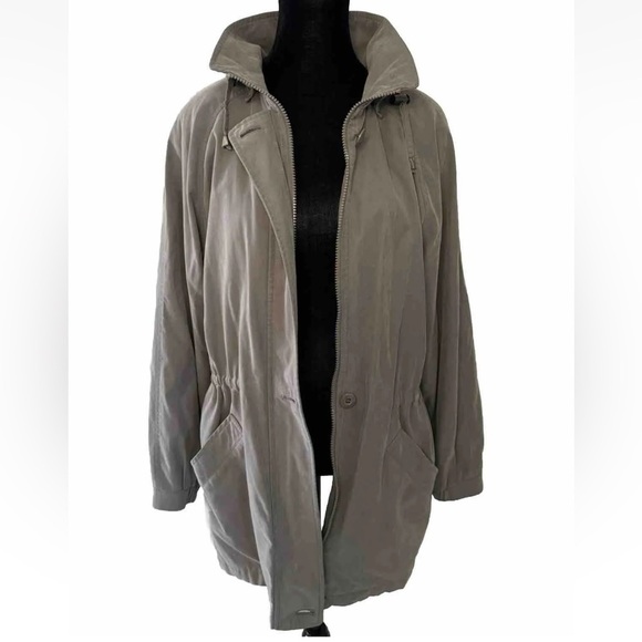 London Fog Vintage M Women’s Jacket Water Resistant Pockets Removable Hood 90’s - Picture 1 of 13